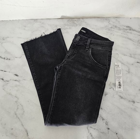 Hudson Jeans Collin Mid Rise Bootcut Flare Crop Distressed Black Jeans 27 NWT - Picture 3 of 10